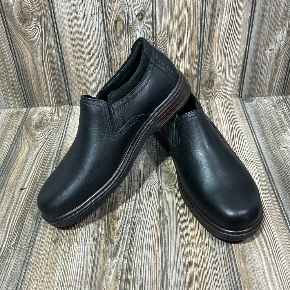 SAS Step Shoes Mens 13.5 WW Comfort Slip On Casual Walking Moc Loafer Black NEW